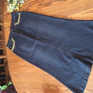 Jeans D Embellished Long Denim Skirt - Size 9